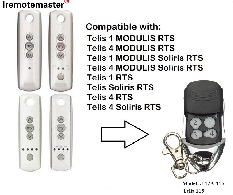 Dla Telis 1 RTS Telis Soliris RTS 4 RTS Pilot do bramy garażowej 433.42 MHz